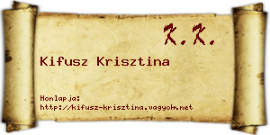 Kifusz Krisztina névjegykártya